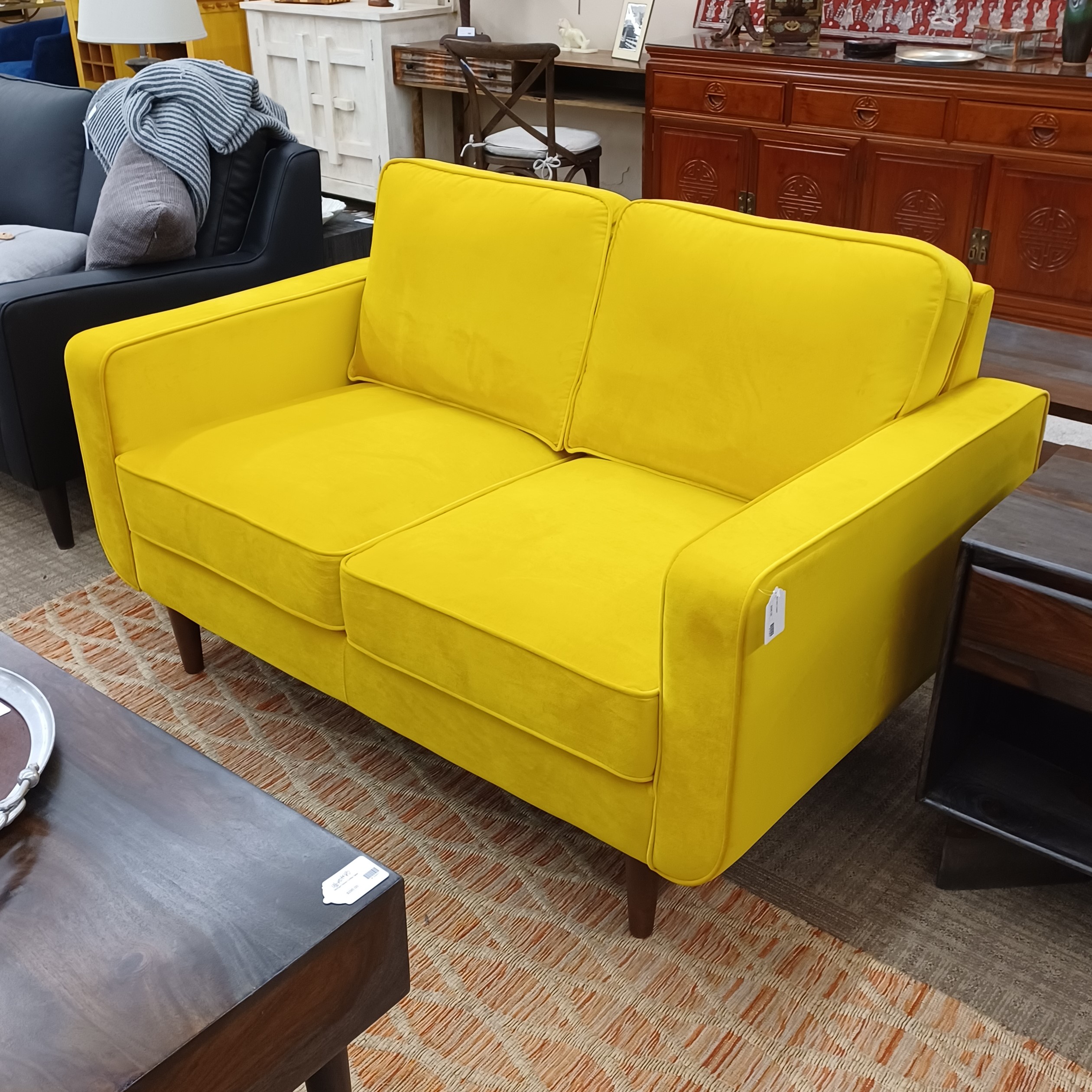 mod royal blue loveseat