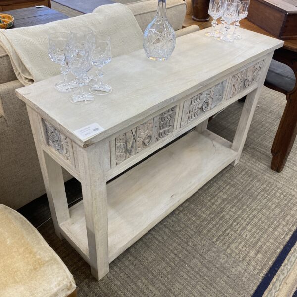 white wash console table