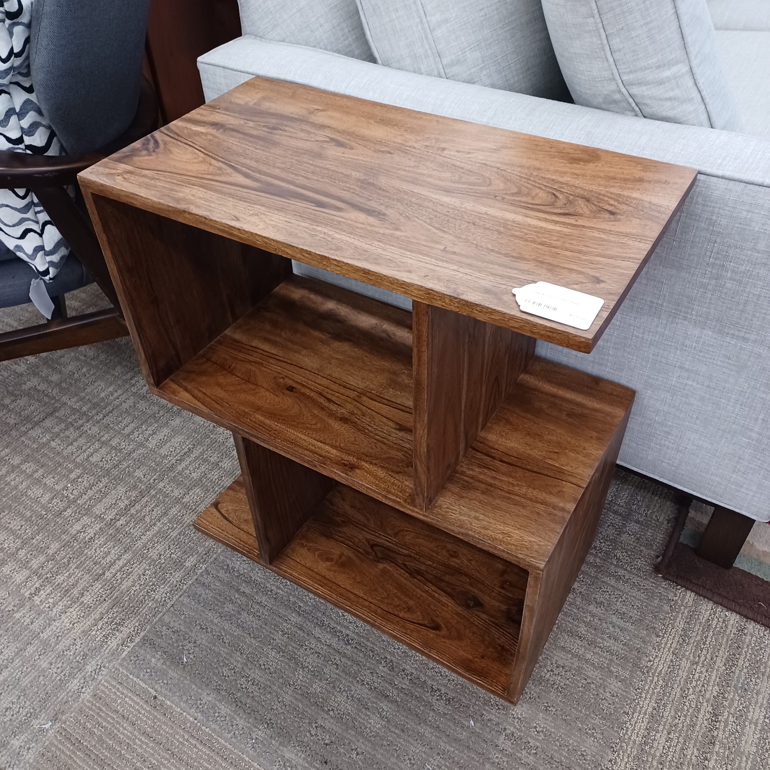 dark acacia 2 cube shelf