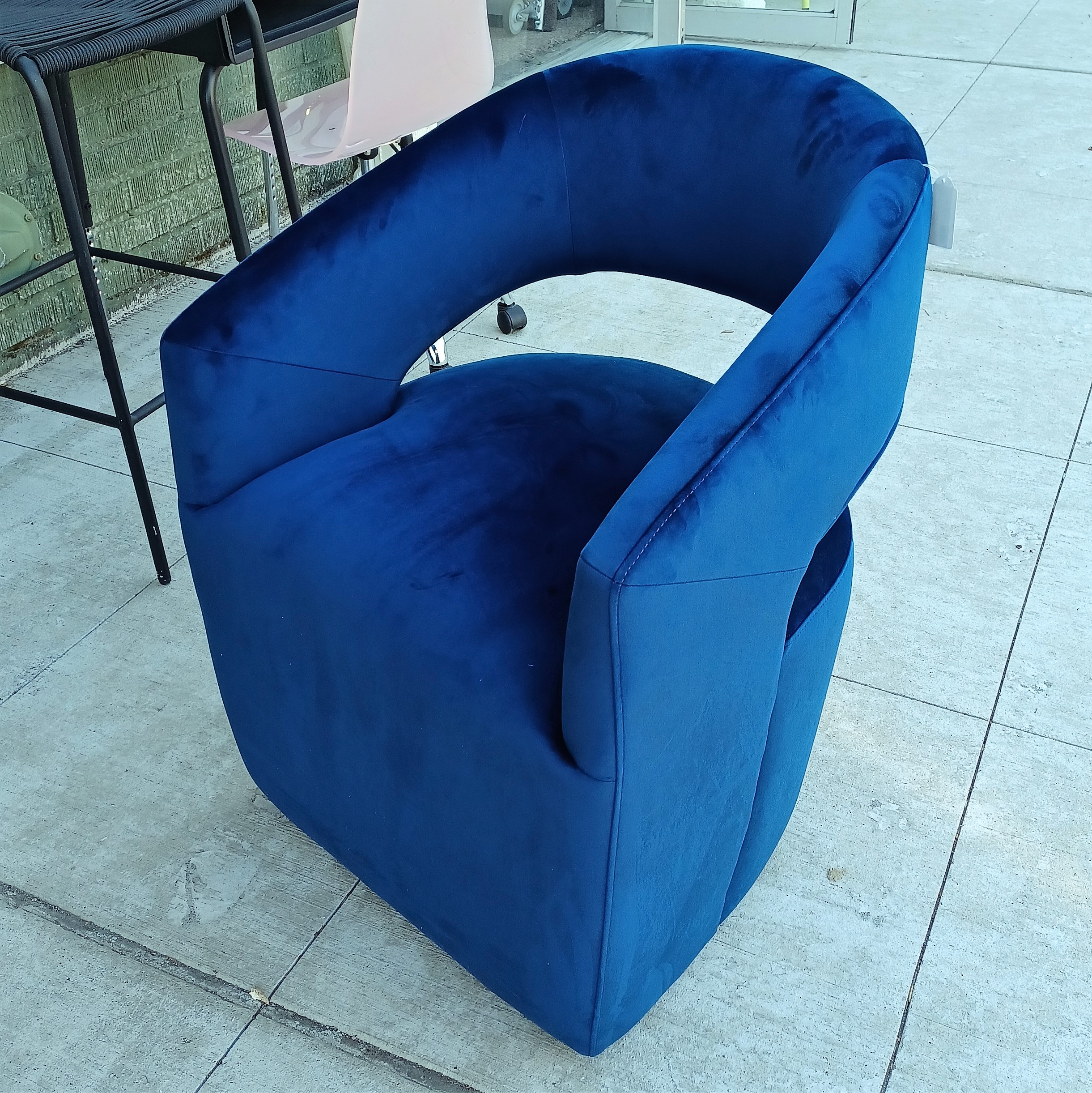 navy blue mod dining chair