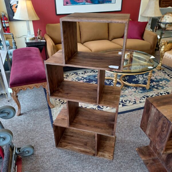 dark acacia 4 cube shelf