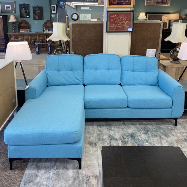 light blue chaise sectional