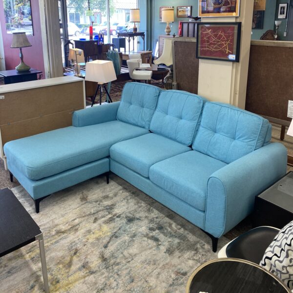 light blue chaise sectional