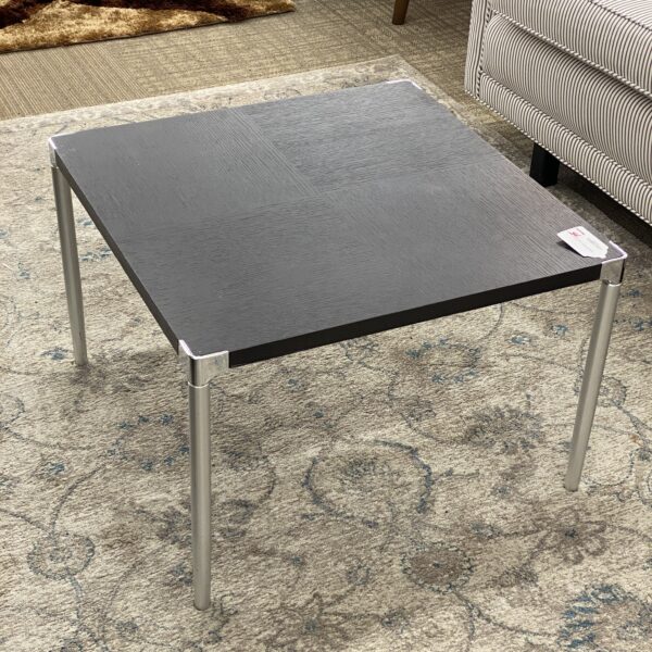 wood chrome leg coffee table