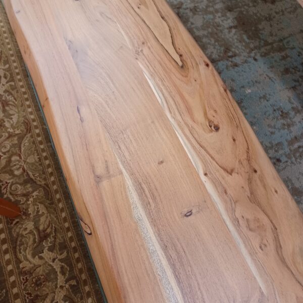 natural acacia wood bench