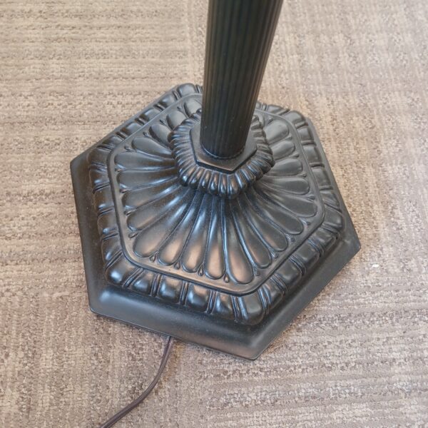 vintage tiffany style floor lamp w/octagonal slag glass shade