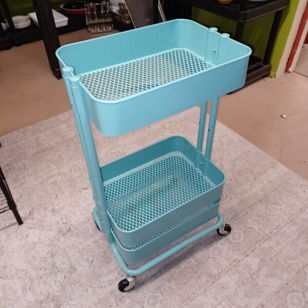 ikea teal organizer on castors