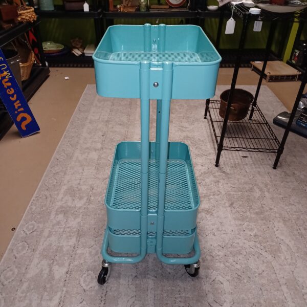 ikea teal organizer on castors