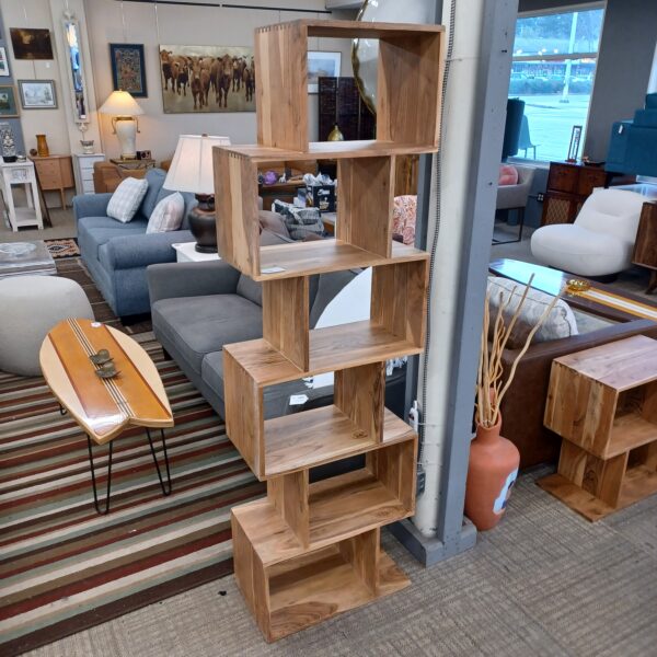 natural acacia 6 cube shelf