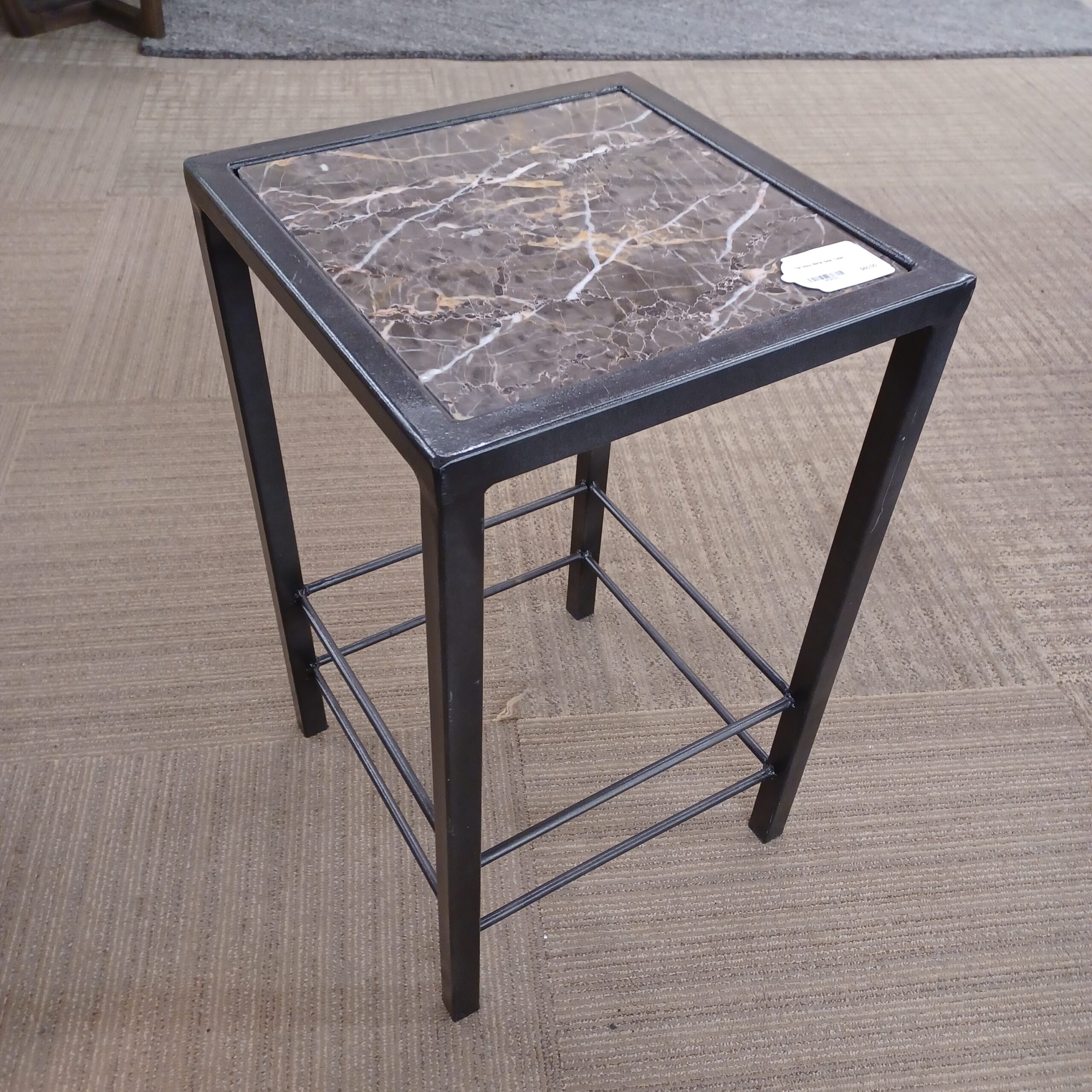 tile inlay metal side table