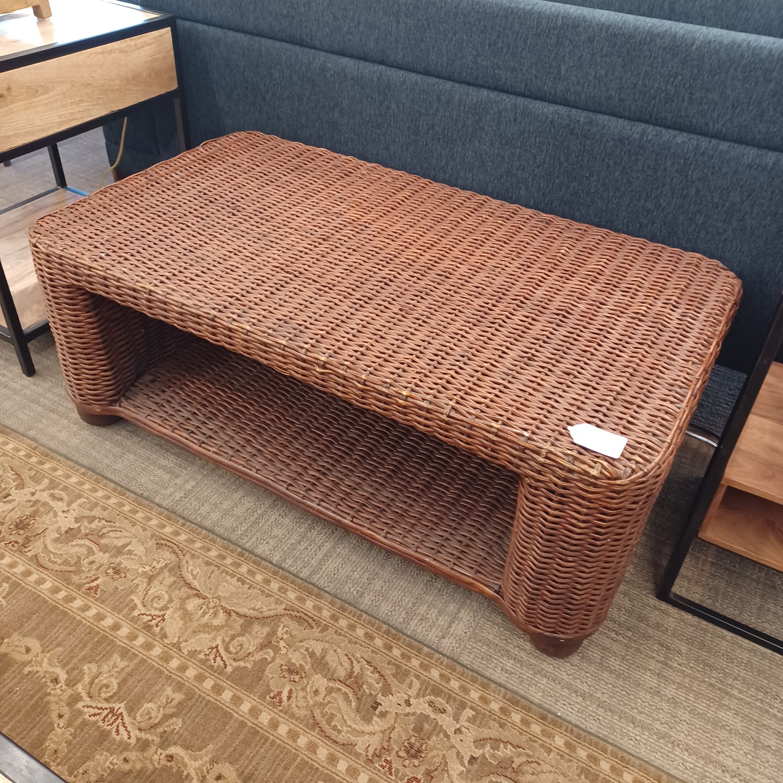 rectangular rattan coffee table