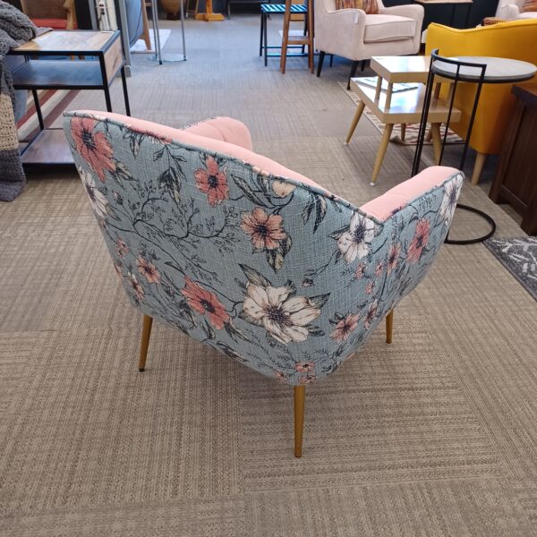 recycled pink floral accent chair