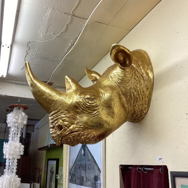gold leaf rhino head