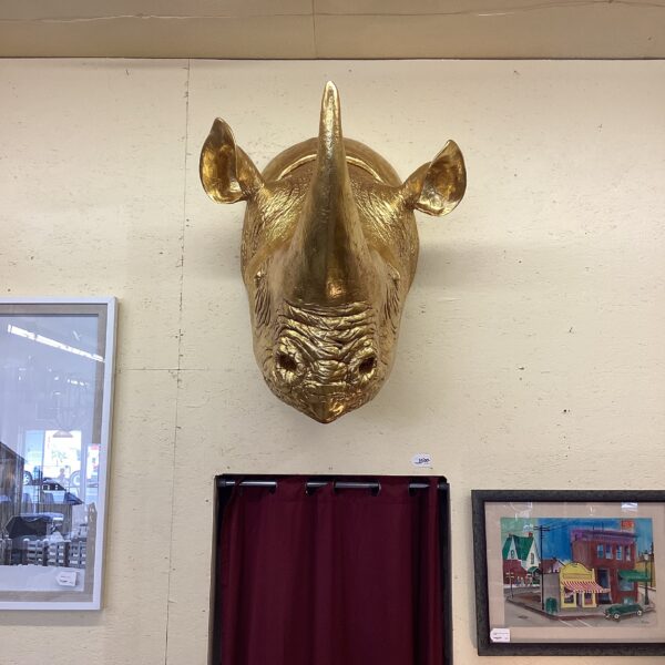 gold leaf rhino head