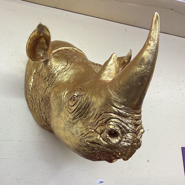 gold leaf rhino head