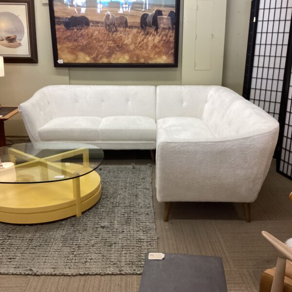 ivory curved sectional