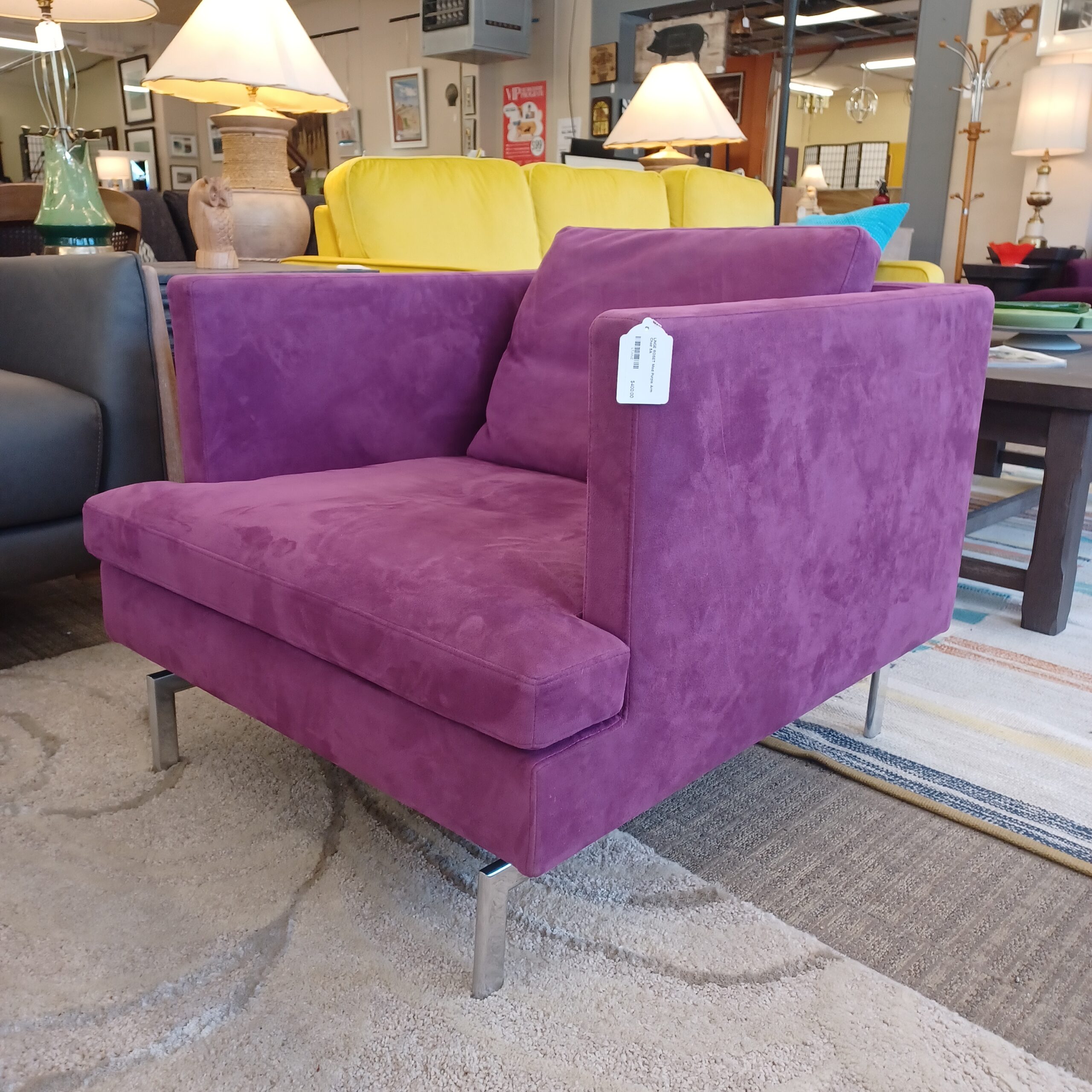 ligne roset mod purple arm chair