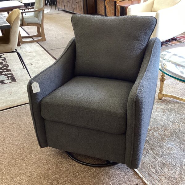 charcoal boucle swivel glider