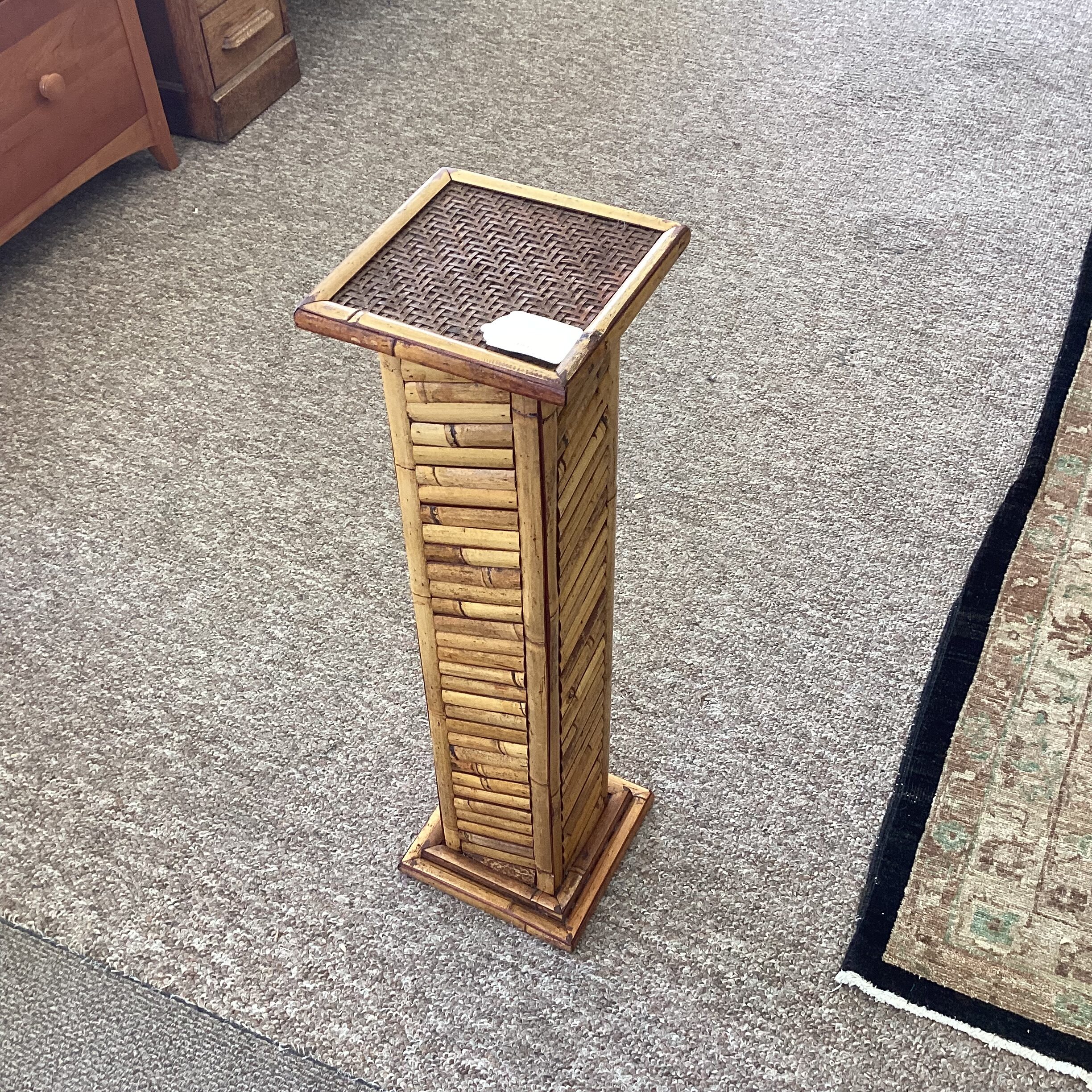 bamboo pedestal plant stand