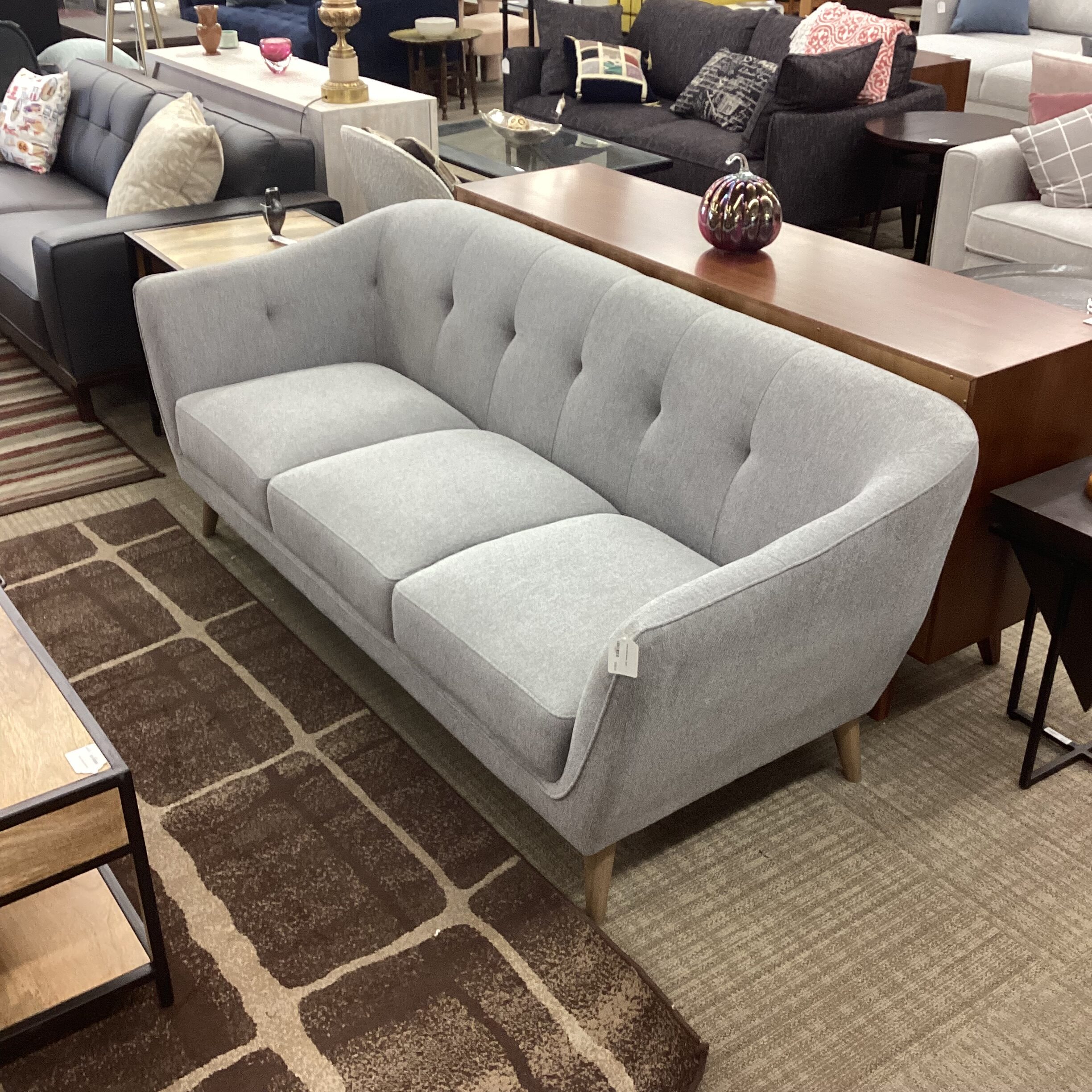 smoke grey bucket sofa