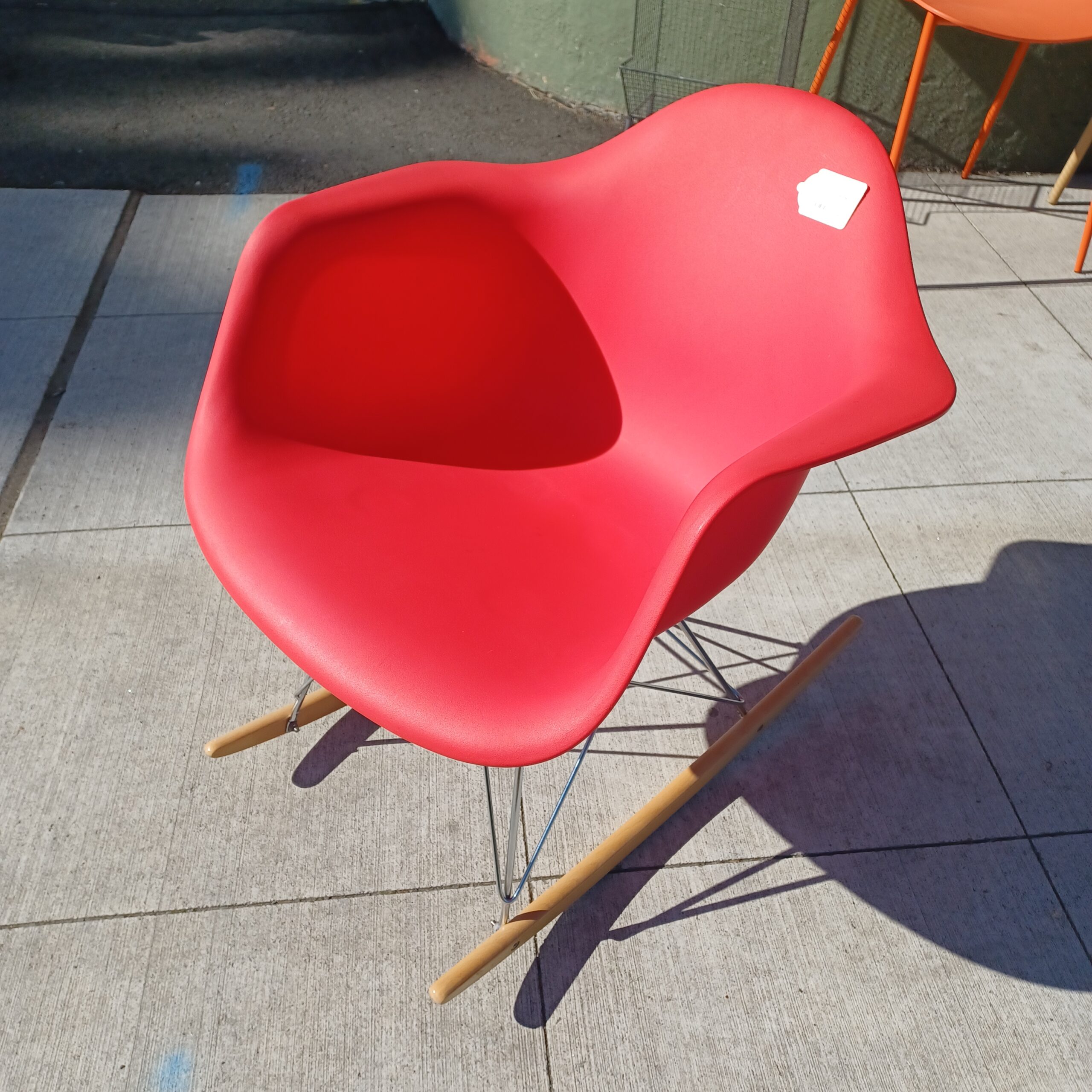 red eames style rocker