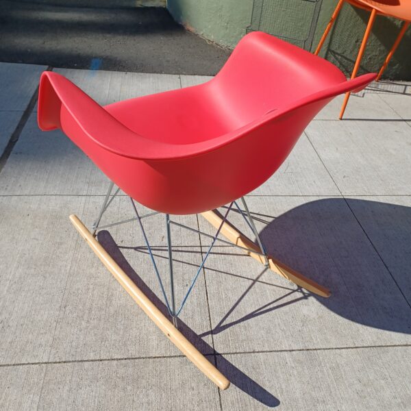red eames style rocker
