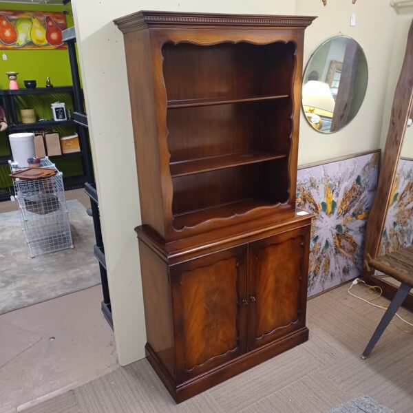 vintage burl panel 2door hutch