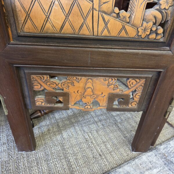 chinese carved four panel screen