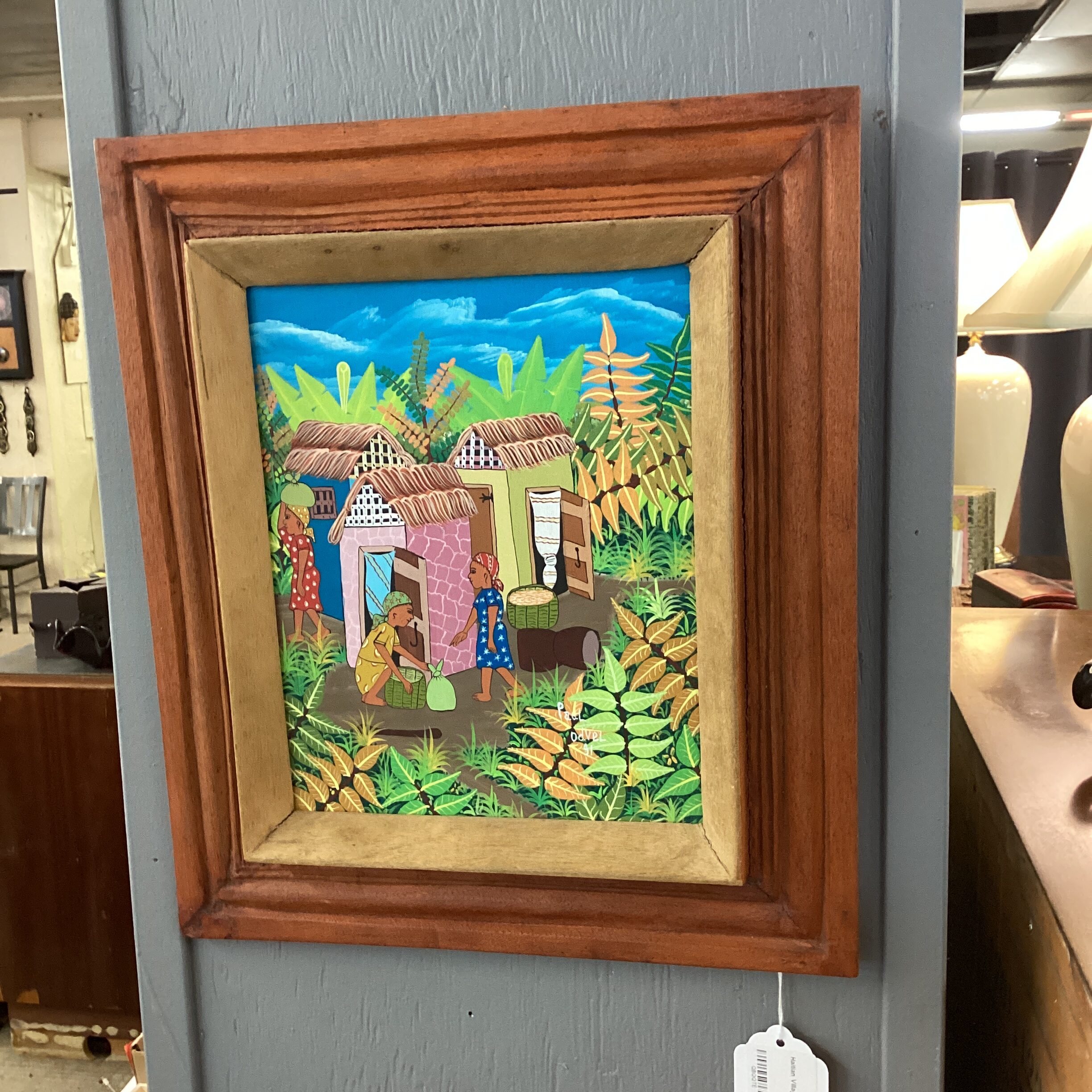haitian village scene art