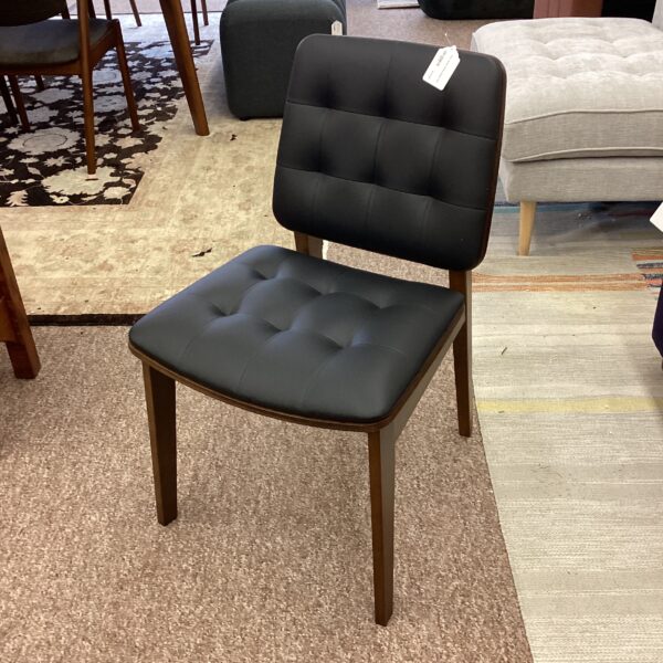 faux leather walnut dining chair