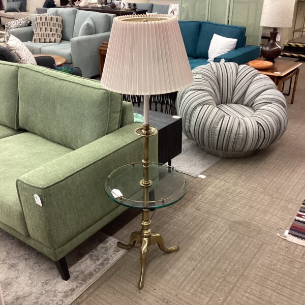 brass & glass side table lamp