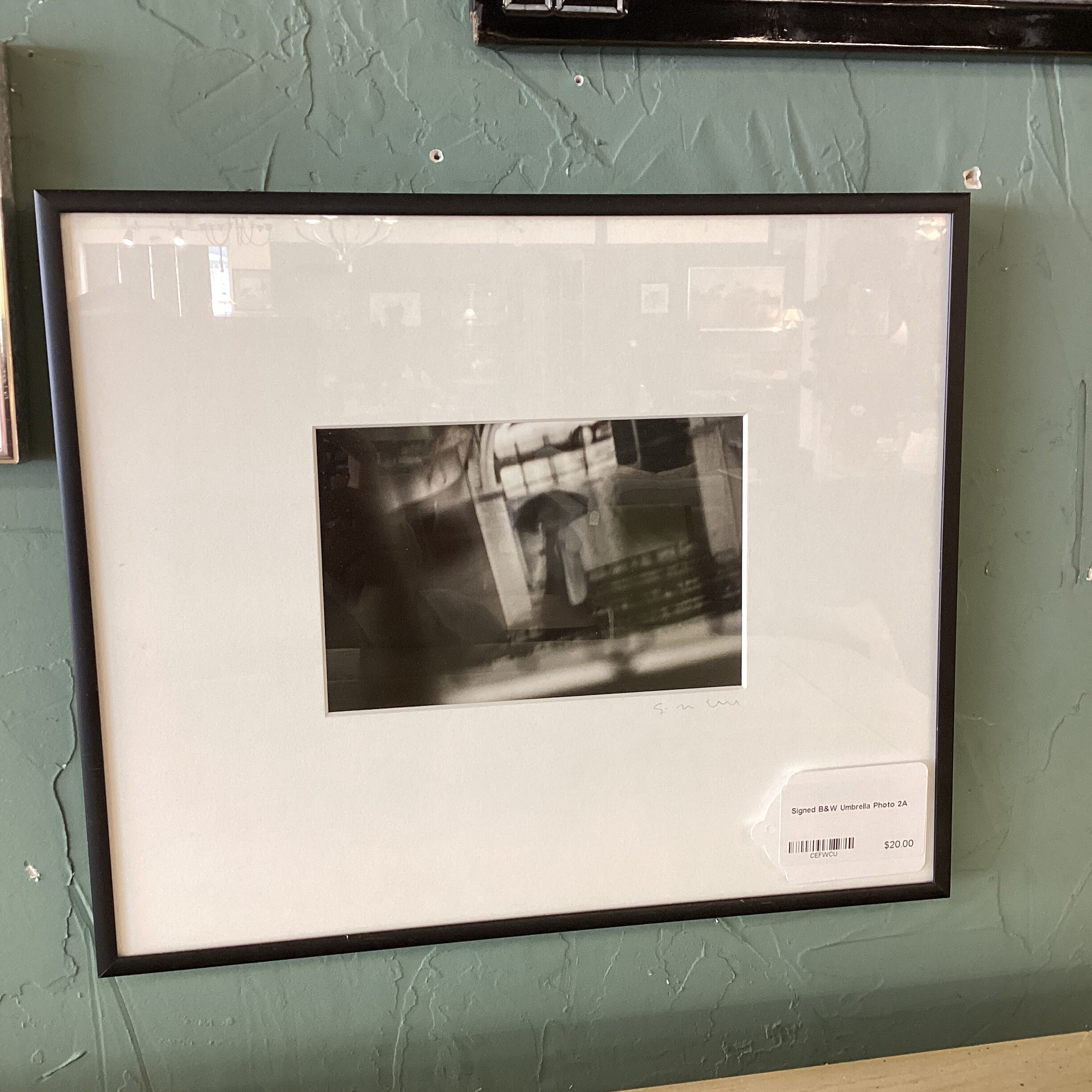signed b&w umbrella photo