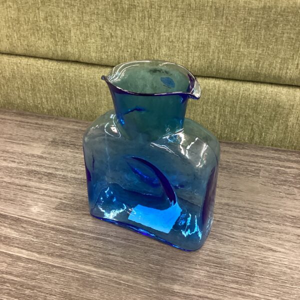 blenko clear blue glass vase