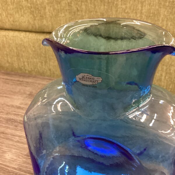 blenko clear blue glass vase