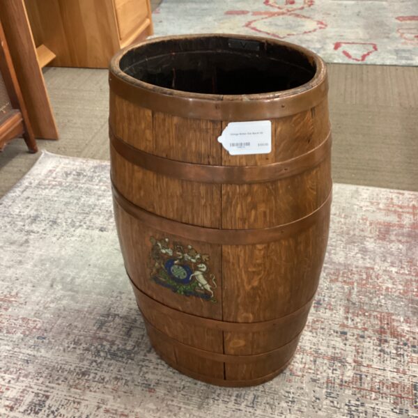 vintage british oak barrel