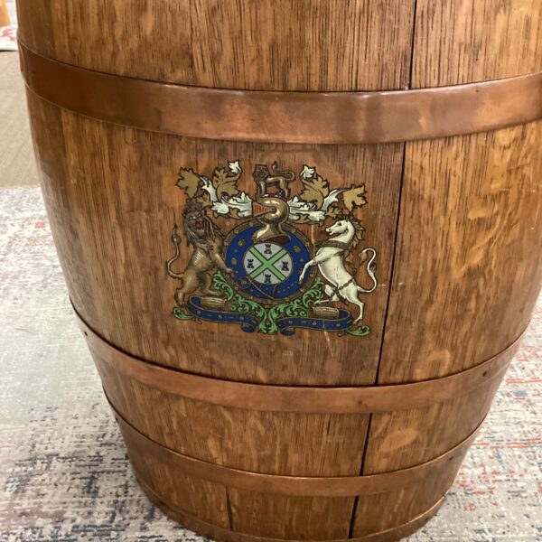 vintage british oak barrel