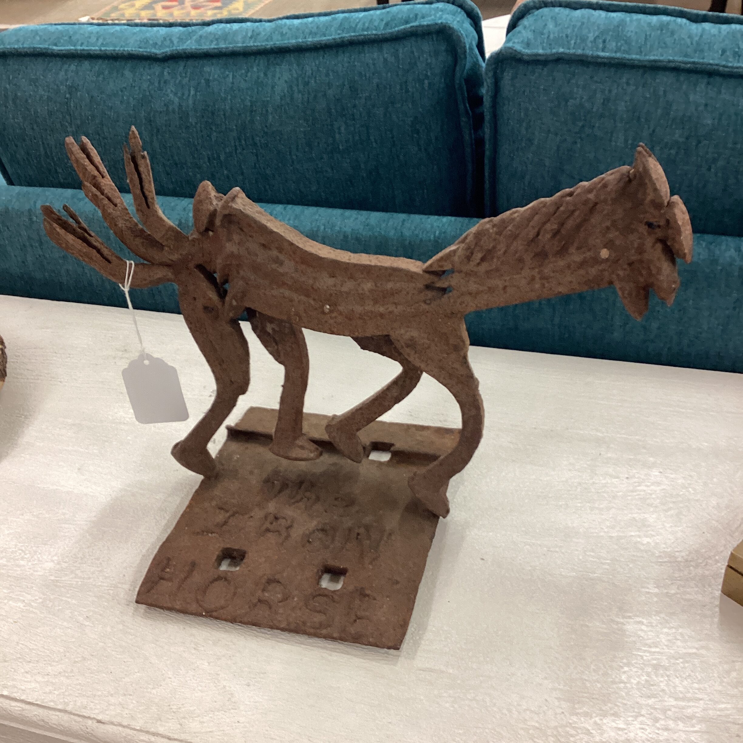 the iron horse railroad spike sculpture