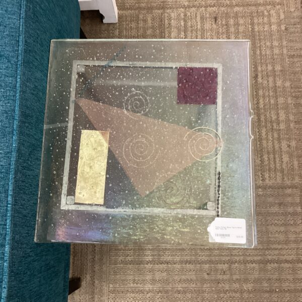 funky design glass top & metal side table