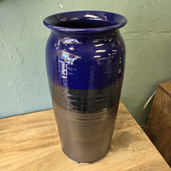 bruning pottery blue & grey vase