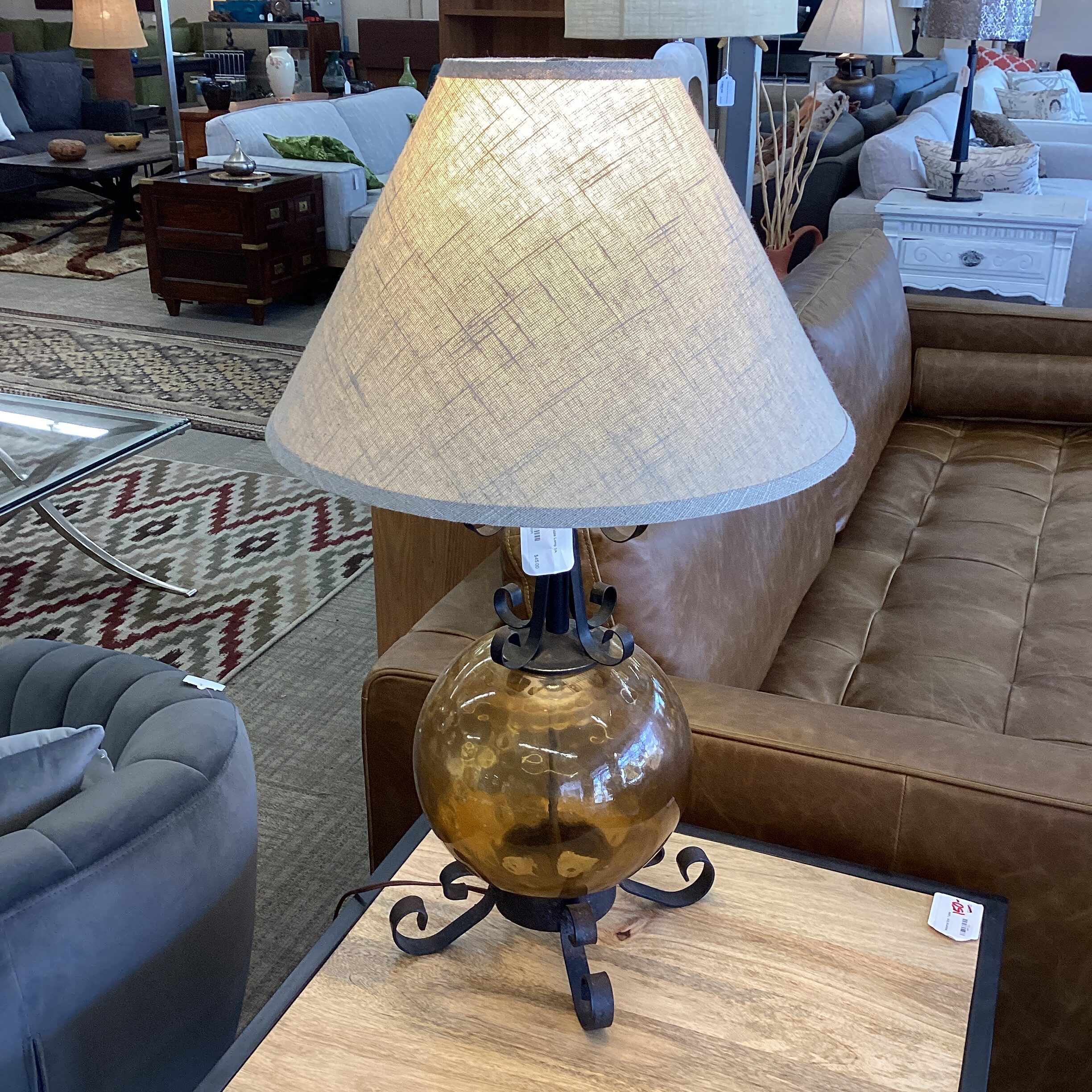 amber orb table lamp