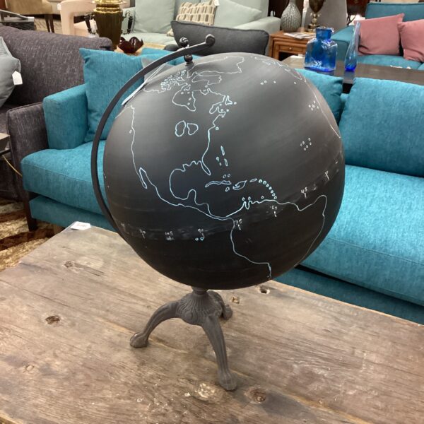 large artsy black globe