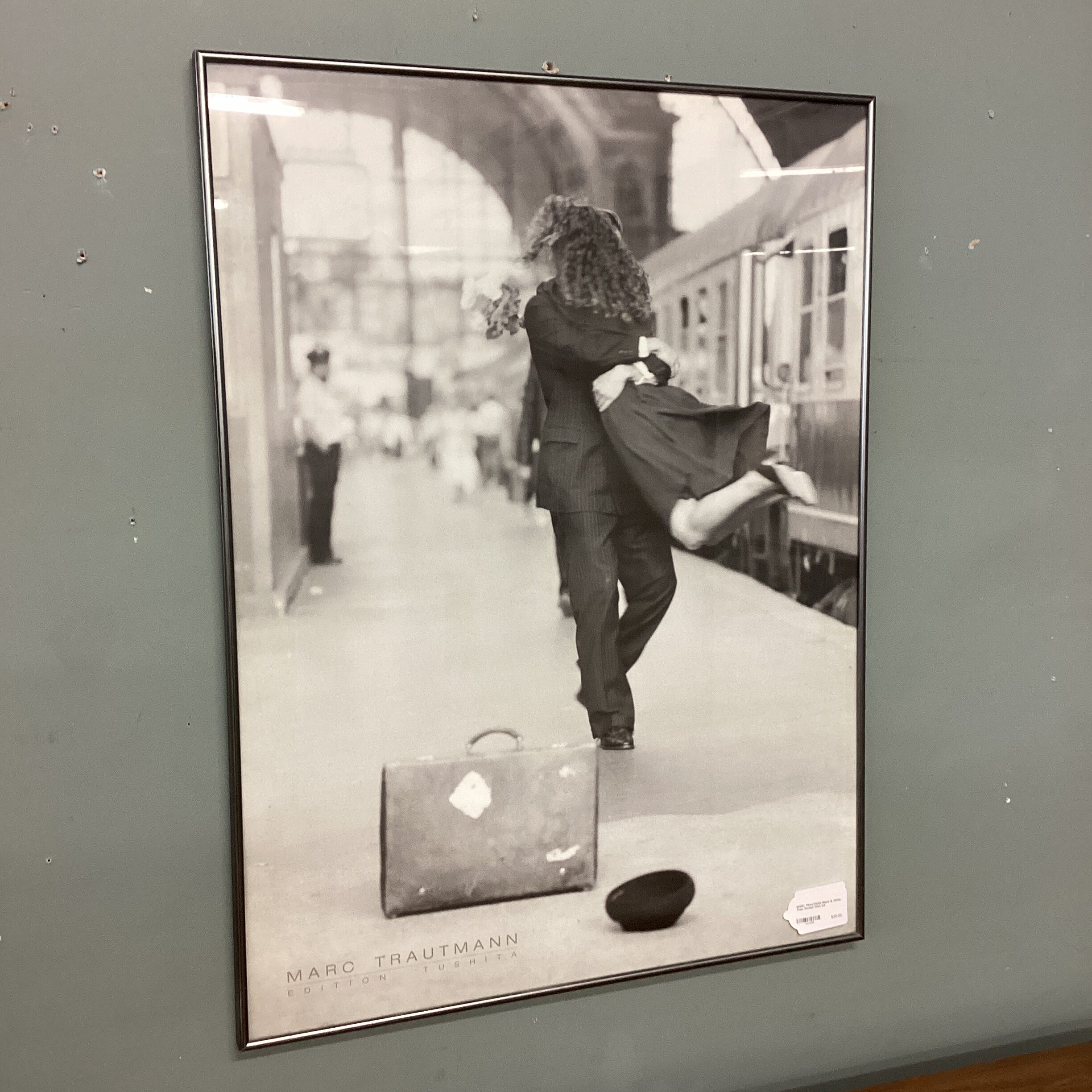 marc trautman black & white train station print