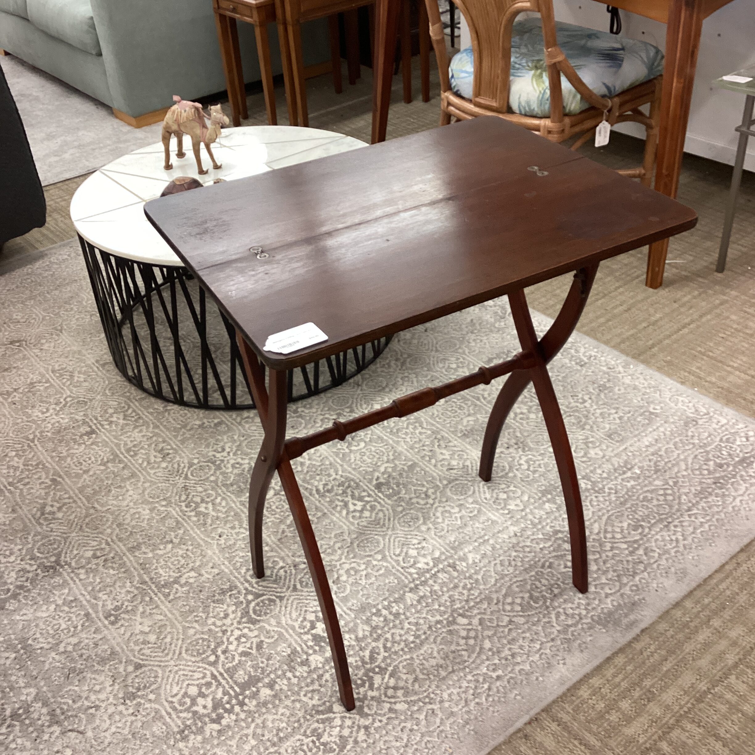 mahogany folding card table