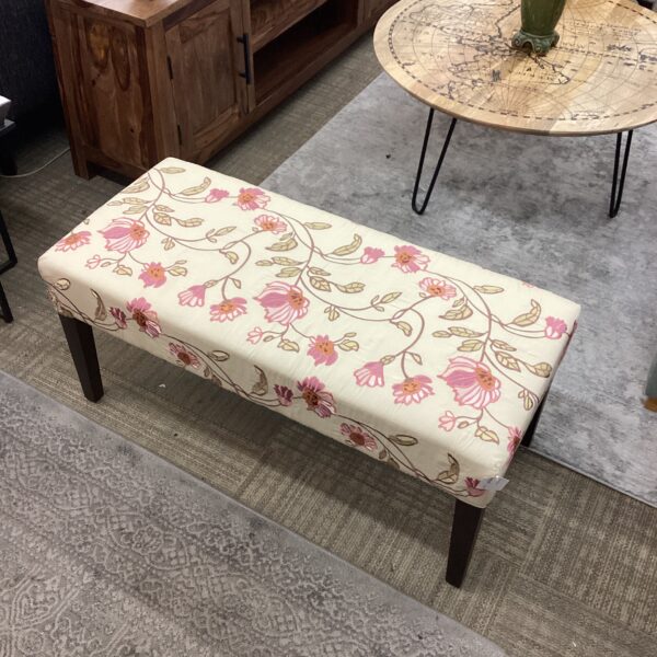 pink floral bench
