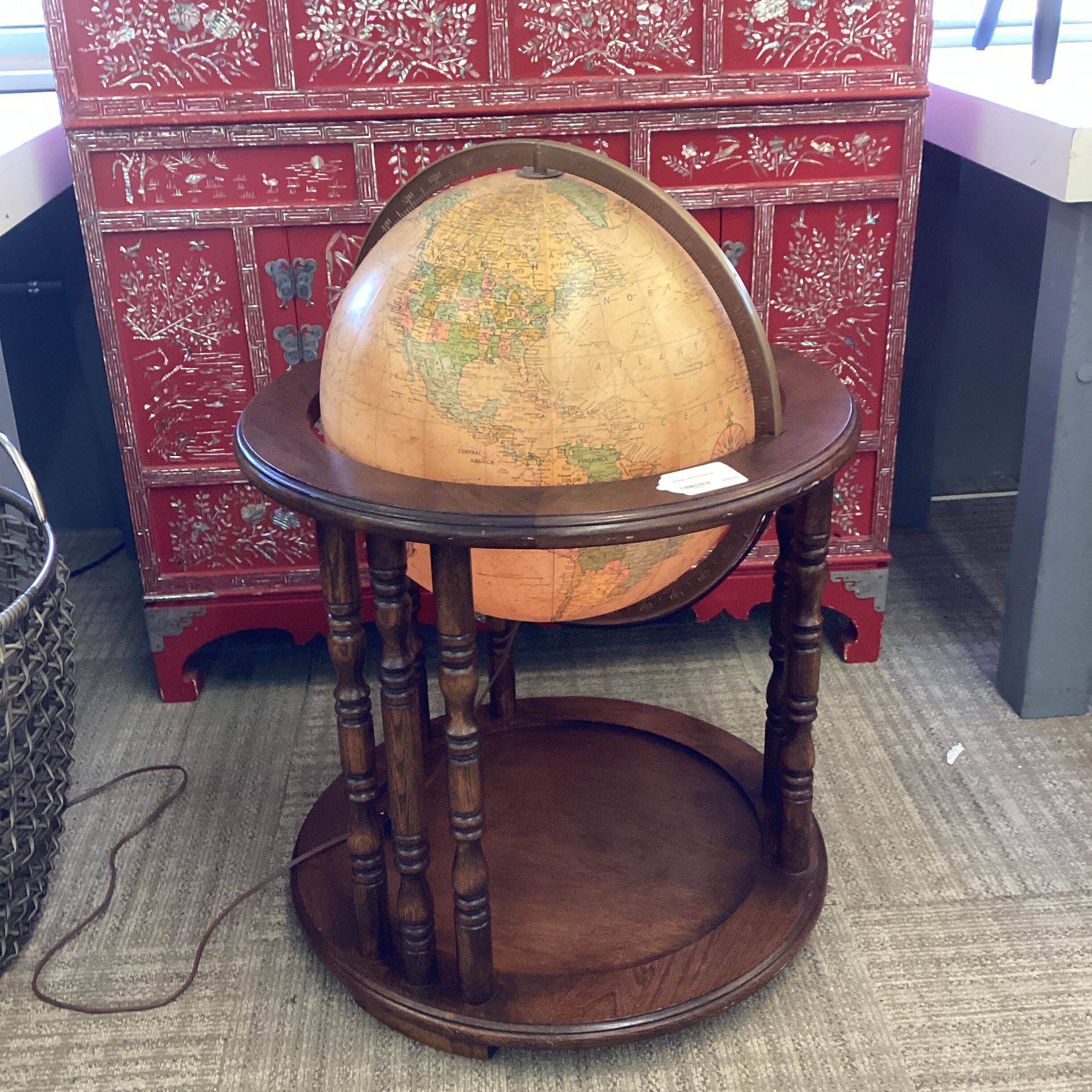 vintage lighted globe