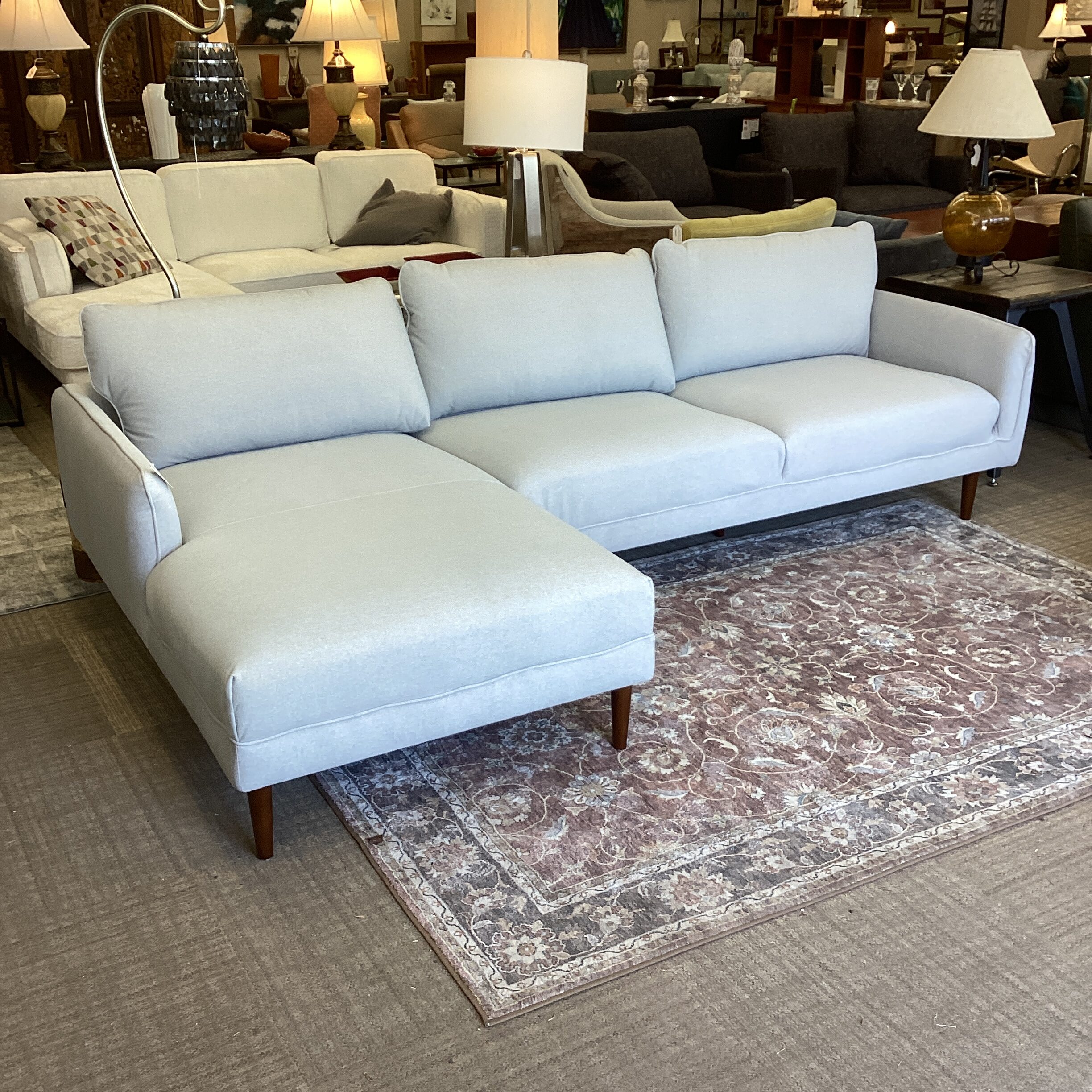 mod dove grey laf chaise sectional