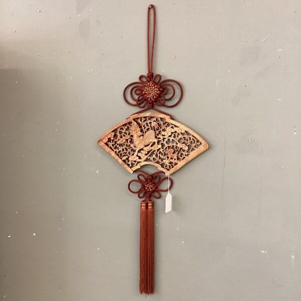carved dragon fan decor