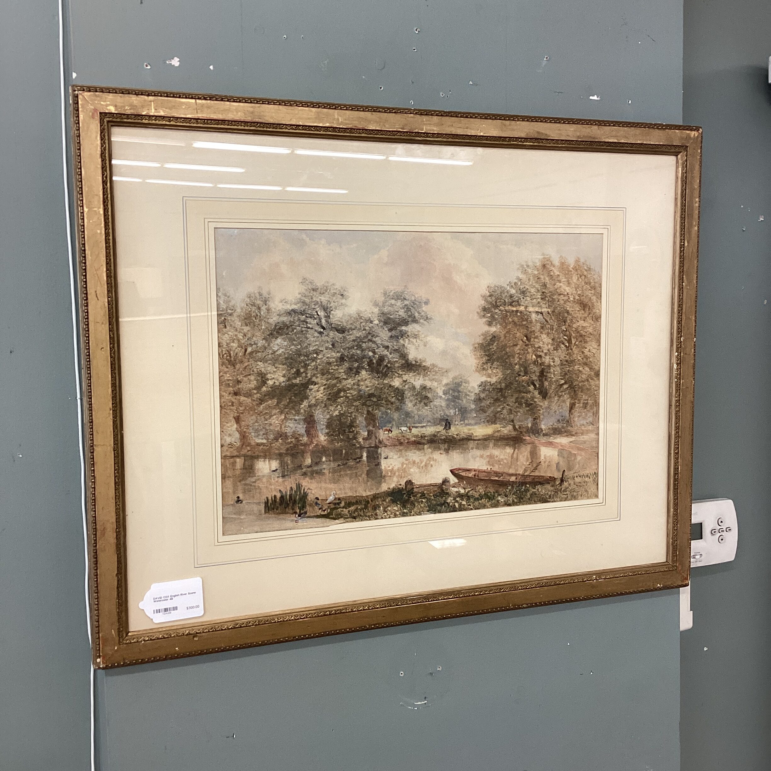 david cox english river scene watercolor