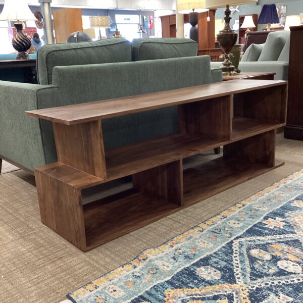 walnut cube console table xl