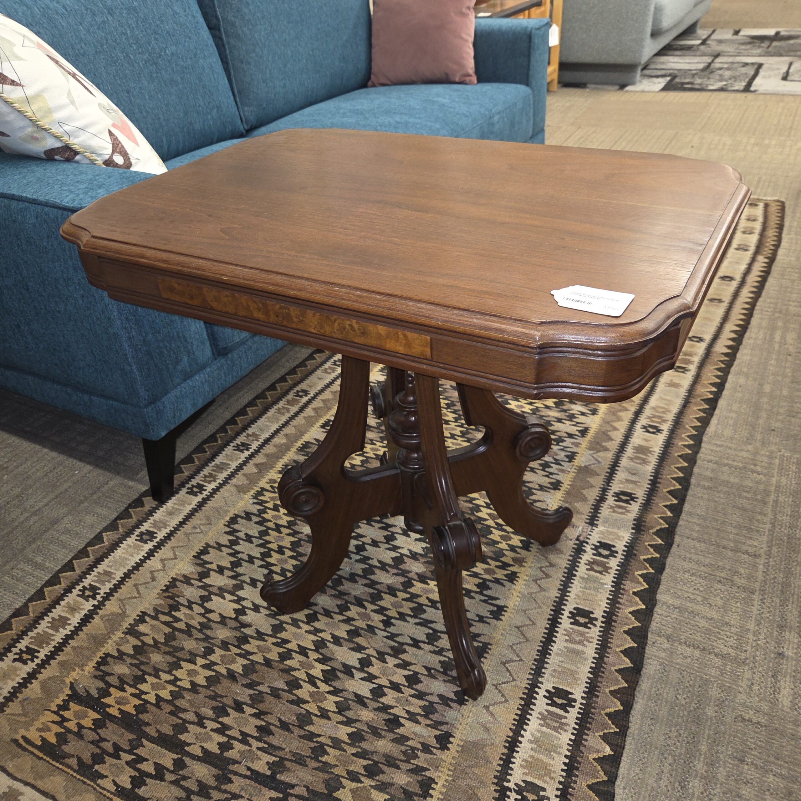 vintage hardwood rectangular occasional table